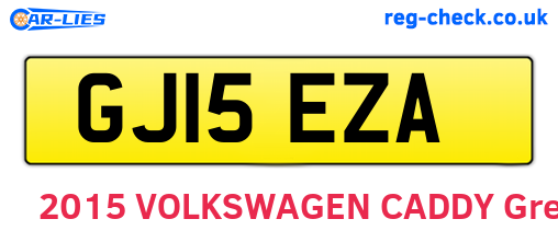 GJ15EZA are the vehicle registration plates.