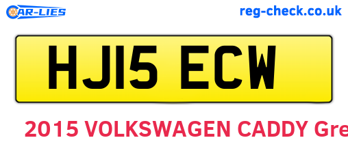 HJ15ECW are the vehicle registration plates.