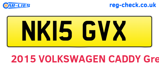 NK15GVX are the vehicle registration plates.