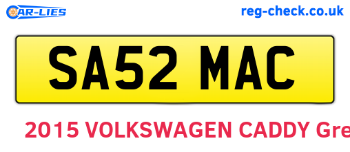SA52MAC are the vehicle registration plates.
