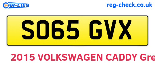 SO65GVX are the vehicle registration plates.