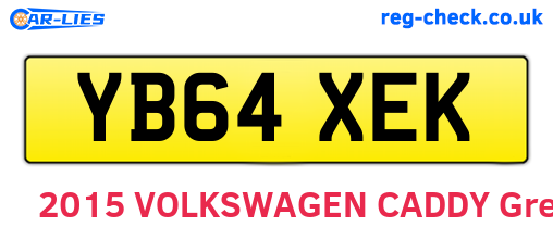 YB64XEK are the vehicle registration plates.