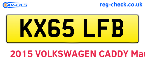 KX65LFB are the vehicle registration plates.