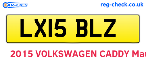 LX15BLZ are the vehicle registration plates.