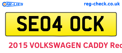 SE04OCK are the vehicle registration plates.