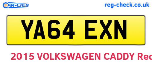 YA64EXN are the vehicle registration plates.