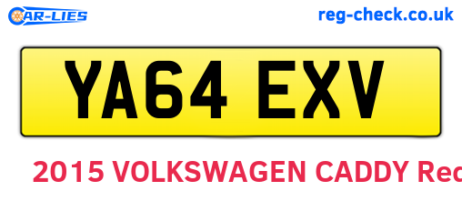 YA64EXV are the vehicle registration plates.