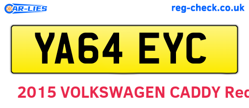 YA64EYC are the vehicle registration plates.