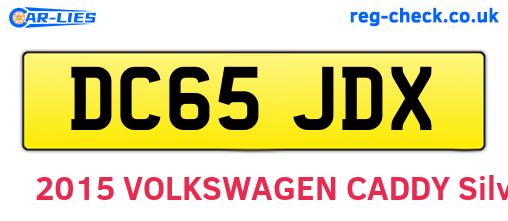 DC65JDX are the vehicle registration plates.