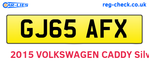 GJ65AFX are the vehicle registration plates.