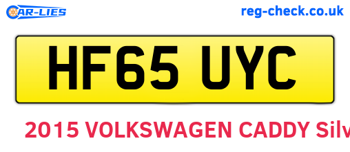 HF65UYC are the vehicle registration plates.