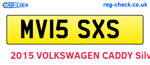 MV15SXS are the vehicle registration plates.