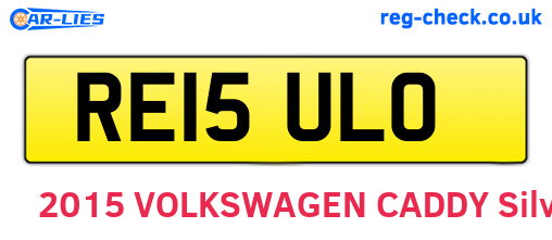 RE15ULO are the vehicle registration plates.