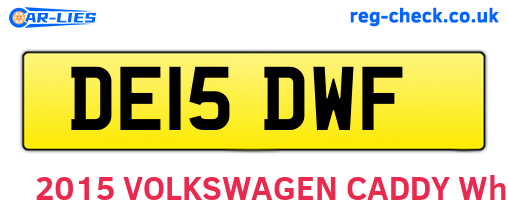 DE15DWF are the vehicle registration plates.