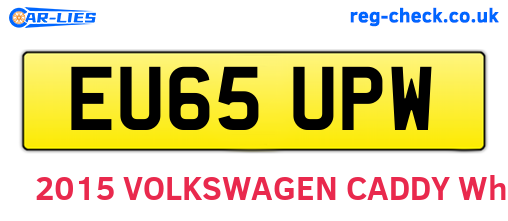 EU65UPW are the vehicle registration plates.