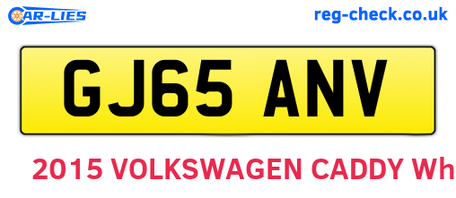 GJ65ANV are the vehicle registration plates.