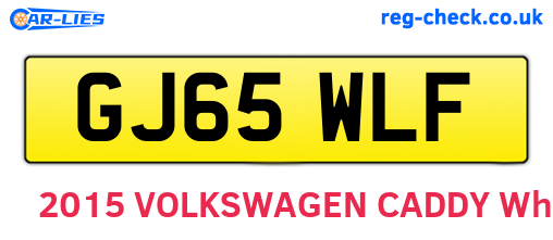 GJ65WLF are the vehicle registration plates.