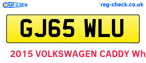 GJ65WLU are the vehicle registration plates.
