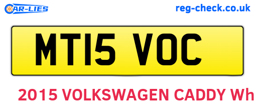 MT15VOC are the vehicle registration plates.