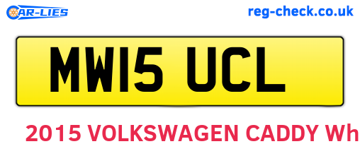 MW15UCL are the vehicle registration plates.