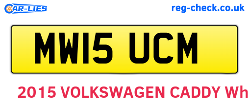 MW15UCM are the vehicle registration plates.