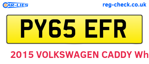 PY65EFR are the vehicle registration plates.
