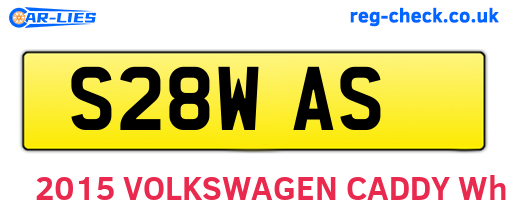 S28WAS are the vehicle registration plates.
