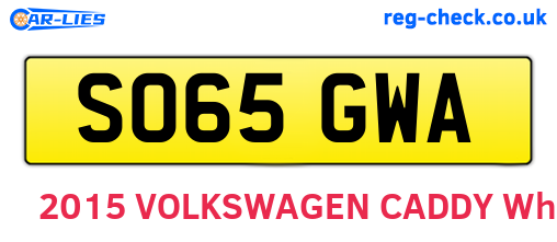 SO65GWA are the vehicle registration plates.