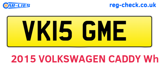 VK15GME are the vehicle registration plates.
