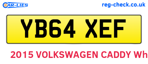 YB64XEF are the vehicle registration plates.