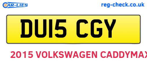 DU15CGY are the vehicle registration plates.