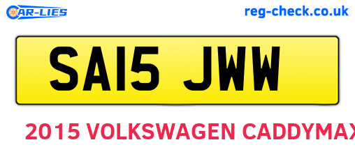 SA15JWW are the vehicle registration plates.