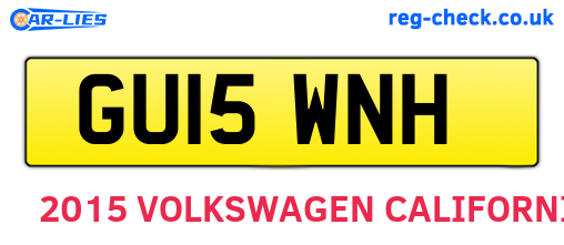 GU15WNH are the vehicle registration plates.