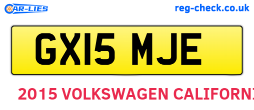 GX15MJE are the vehicle registration plates.