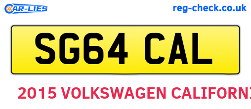 SG64CAL are the vehicle registration plates.