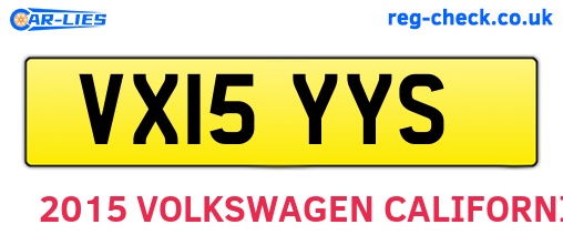 VX15YYS are the vehicle registration plates.