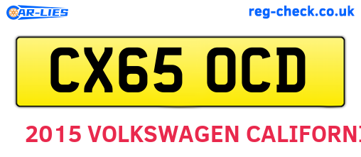 CX65OCD are the vehicle registration plates.