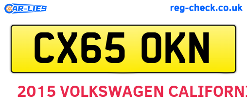 CX65OKN are the vehicle registration plates.