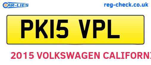 PK15VPL are the vehicle registration plates.