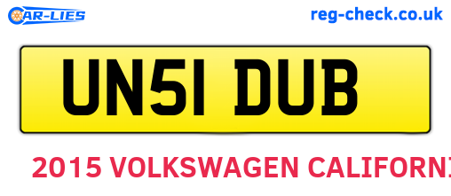 UN51DUB are the vehicle registration plates.