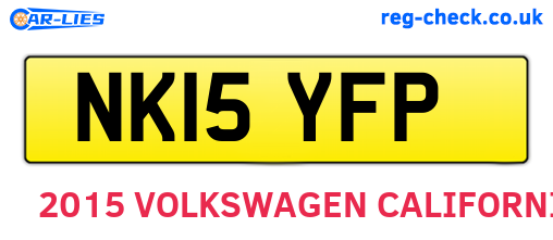 NK15YFP are the vehicle registration plates.