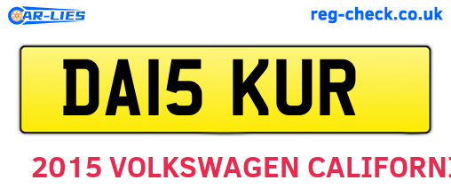 DA15KUR are the vehicle registration plates.