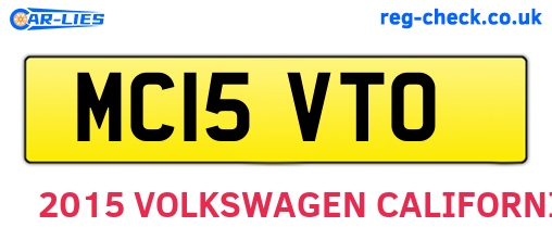 MC15VTO are the vehicle registration plates.