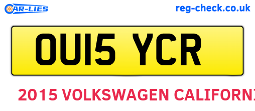 OU15YCR are the vehicle registration plates.