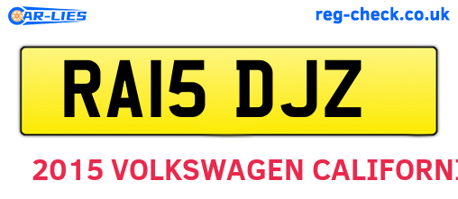 RA15DJZ are the vehicle registration plates.