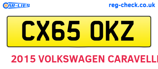 CX65OKZ are the vehicle registration plates.