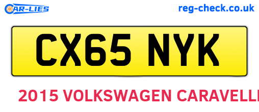 CX65NYK are the vehicle registration plates.