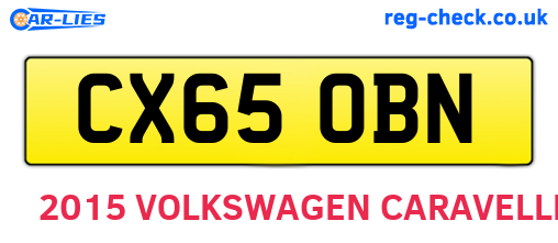 CX65OBN are the vehicle registration plates.