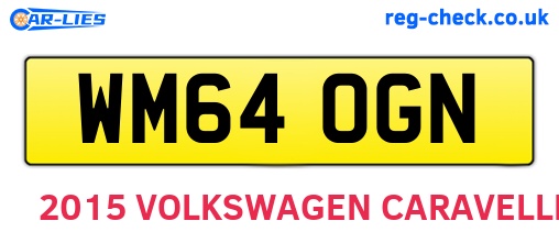 WM64OGN are the vehicle registration plates.
