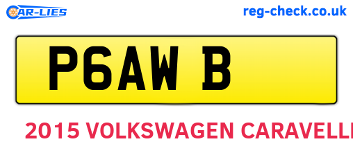 P6AWB are the vehicle registration plates.
